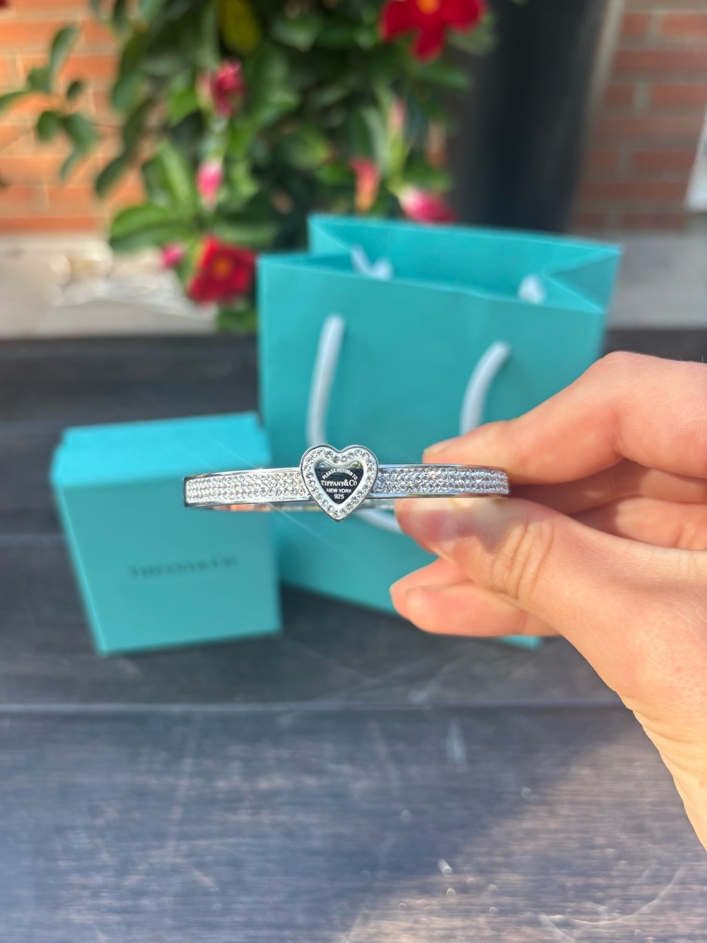 Tiffany & Co. Heart Shaped Style Silver Bracelet